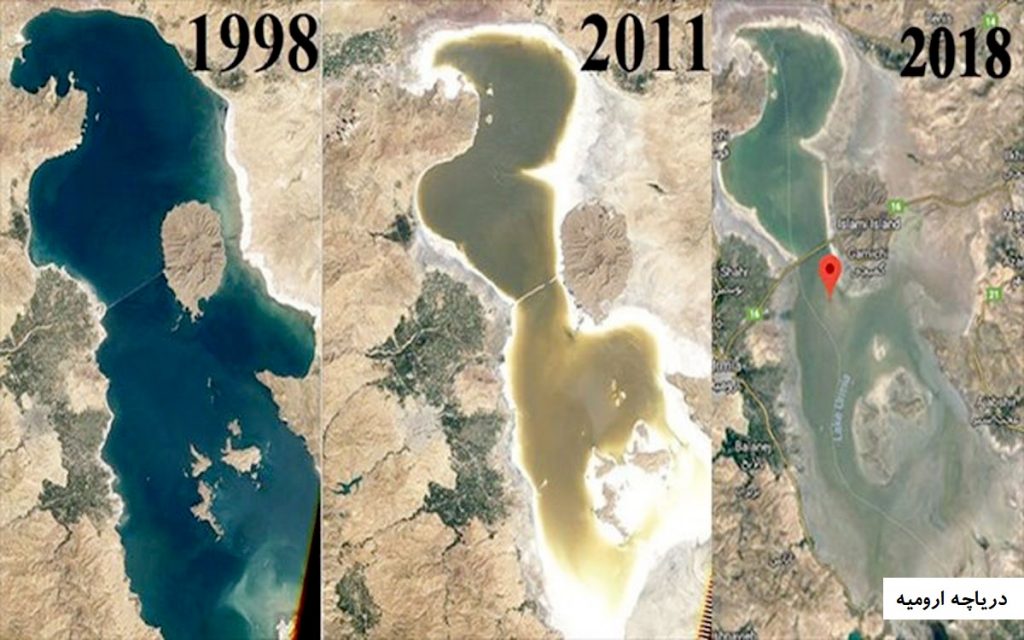 تصاویر ماهواره ای دریاچه ارومیه