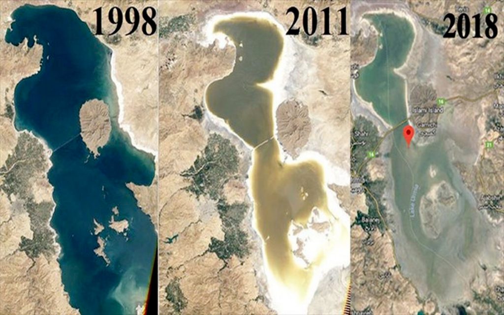 تصاویر ماهواره ای دریاچه ارومیه